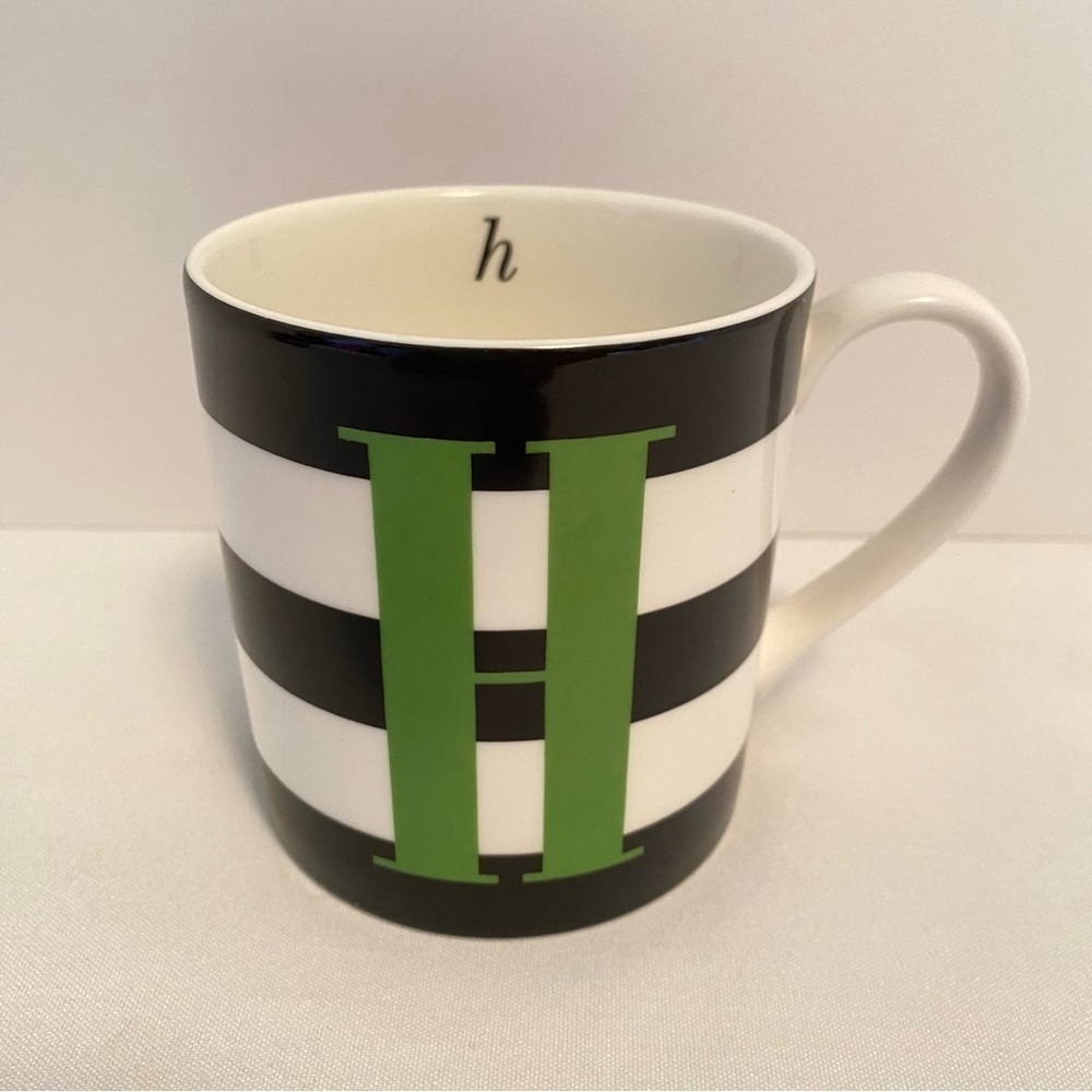 Kate Spade Lenox "H" Wickford Red Letter Day Monogram Mug